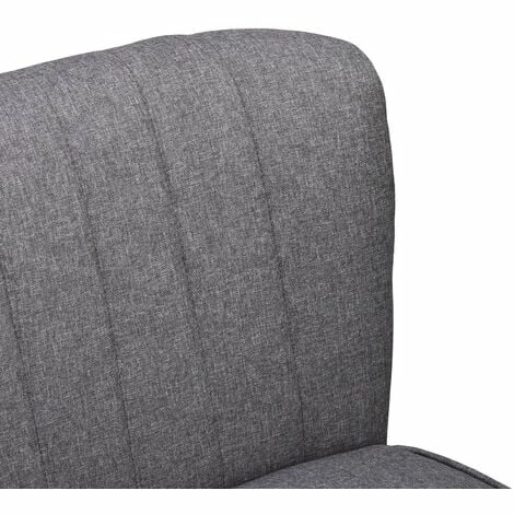 HOMCOM Linen-Feel Double Sofa w/ Wood Frame Foam Padding High Back Grey