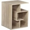 HOMCOM 3-Tier Side End Table Open Shelves Storage Coffee Book Magazine Desk